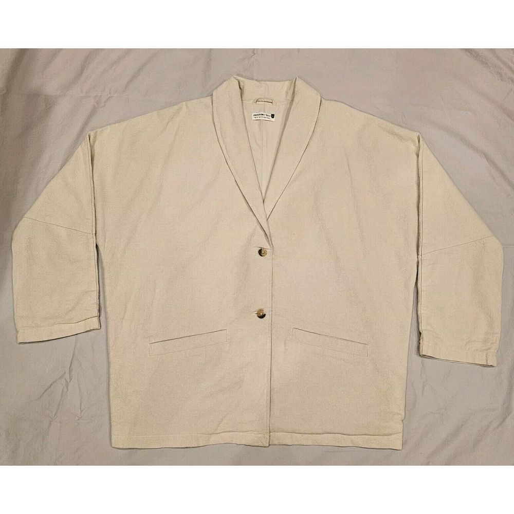 Jackson Rowe Women's Cotton Linen Blend Single Breasted Blazer Jacket Small